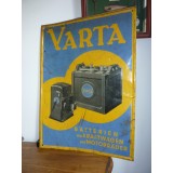 Varta Batterien Blechschild 70 x 51 cm Originalschild - Aufschrift: Eigentum der Accumulatoren-Fabrik AG Berlin SW 11 , 20er-40er Jahre Vorkrieg Selten! VERKAUFT!!  SOLD!!